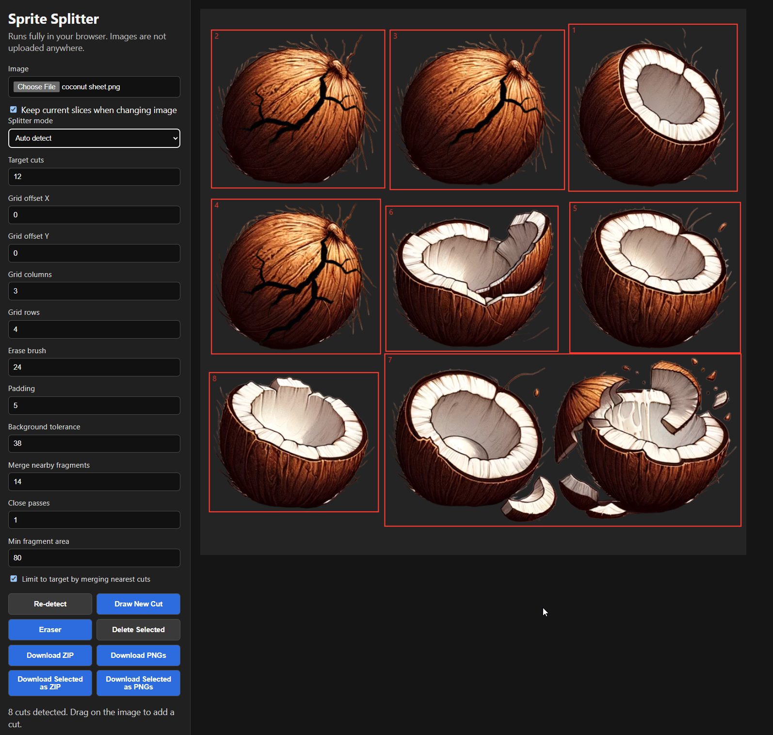 Automatic Online Sprite Splitter